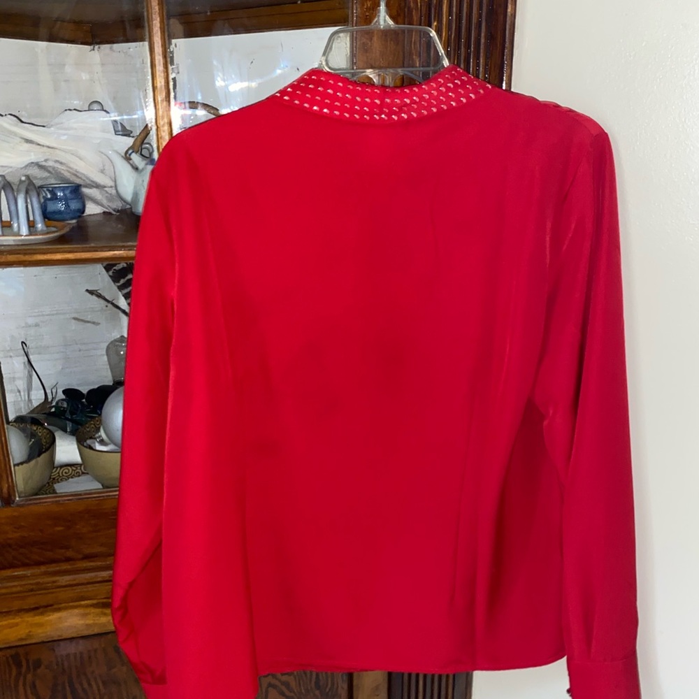 Stylish Red Women's Top by Judy Bond - Picture 2 of 3